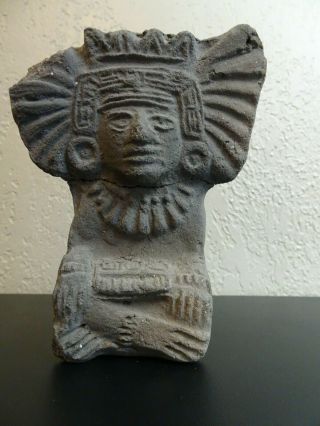 Pre - Columbian Terracotta Mayan Funerary Vessel Statue