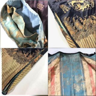 Fine Old Chinese Antique Silk Robe 19th - 20th C.  Forbidden Stitch. 12