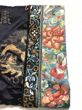 Fine Old Chinese Antique Silk Robe 19th - 20th C.  Forbidden Stitch. 2