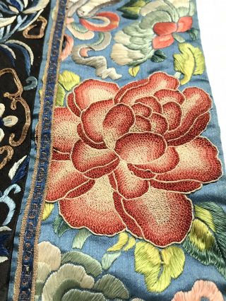Fine Old Chinese Antique Silk Robe 19th - 20th C.  Forbidden Stitch. 5