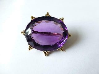 Antique Early Victorian Gold & Amethyst Brooch/pin/pendant C.  1840