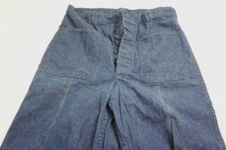 Near Wwii Era Us Navy 30 X 27 Denim Dungarees Jeans Button Fly Bell Bottom