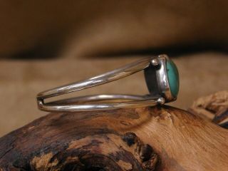 Vintage Sterling Silver Green Turquoise Cuff Bracelet 2