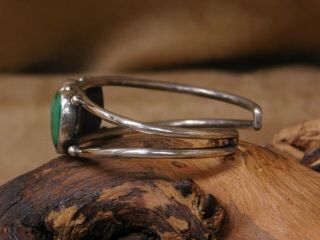 Vintage Sterling Silver Green Turquoise Cuff Bracelet 4