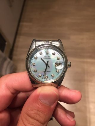 Men’s Rolex Oyster Date 6694 Baby Blue Face - Rare Color 2