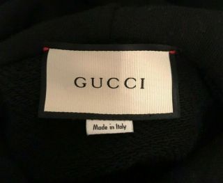 Gucci Logo Men ' s Hoodie Sweatshirt Classic Unisex Black Size M | RRP £870 4