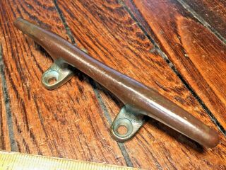 (one) Vintage Old Solid Bronze Herreshoff Cleat 6 " Long Patina