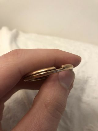 HUGE Antique Victorian Rose Gold Split Ring 11.  6 Grams 3.  9cm Wide 4