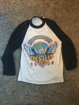 Vintage Van Halen T Shirt Tour Of The World 1984 Rock Concert Band Size Small