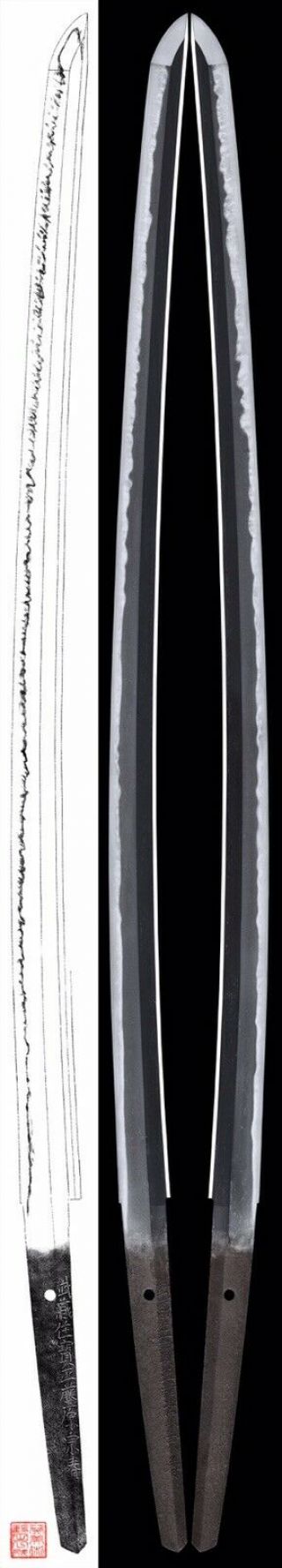 Early Edo Katana Signed With Hozon Papers In Gorgeous Tiger - striped Shirasaya 4