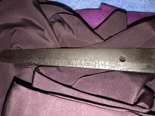 Early Edo Katana Signed With Hozon Papers In Gorgeous Tiger - striped Shirasaya 8