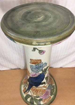 RARE Weller Pottery - Antique Ceramic Parrot & Cockatoo Jardiniere Pedestal 1920s 5