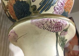RARE Weller Pottery - Antique Ceramic Parrot & Cockatoo Jardiniere Pedestal 1920s 6