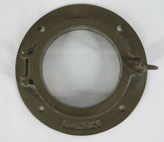 Vintage Small Round Bronze/brass W/glass Perko 4 " Port Hole Porthole Yqz