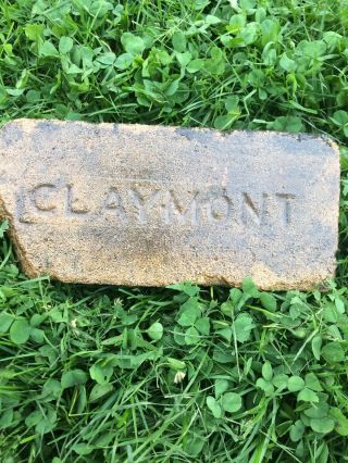 Rare Antique Brick Labeled “Claymont” In Good Writing 2