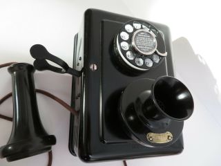 Antique 1920 Western Electric wall telephone 653 A candlestick 2 dial 7