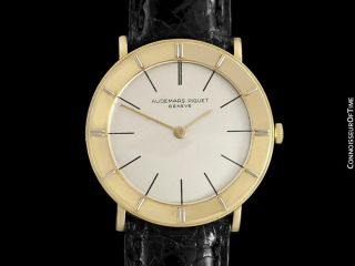 1960 ' s AUDEMARS PIGUET Vintage Mens Ultra Thin 18K Gold Watch - 3