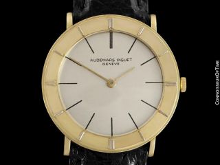 1960 ' s AUDEMARS PIGUET Vintage Mens Ultra Thin 18K Gold Watch - 4