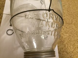 Vintage C.  F.  Orvis Maker Manchester VT Glass Minnow Trap Complete 9