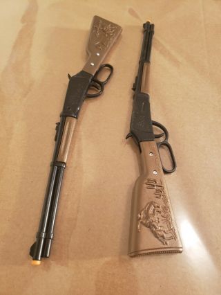 2 Wild West Toy Cap Gun Rifle Lever Action Die Cast Metal And Plastic By Ja Ru