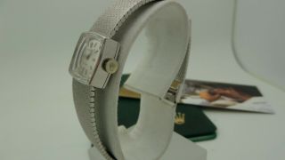 Ladies 1960s Vintage Rolex Precision Square 18KT WHITE GOLD Watch 2628 10