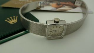 Ladies 1960s Vintage Rolex Precision Square 18KT WHITE GOLD Watch 2628 3