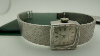 Ladies 1960s Vintage Rolex Precision Square 18KT WHITE GOLD Watch 2628 4