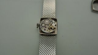 Ladies 1960s Vintage Rolex Precision Square 18KT WHITE GOLD Watch 2628 7