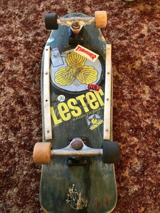 Vintage Lester Kasai Designs Skateboard Tracker Trucks Vision Blur Wheels