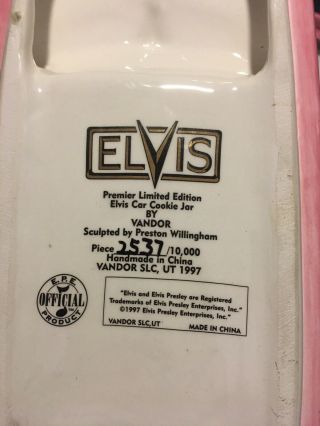Elvis Presley - Limited Edition - Pink Cookie Jar - Peice 2537/10000