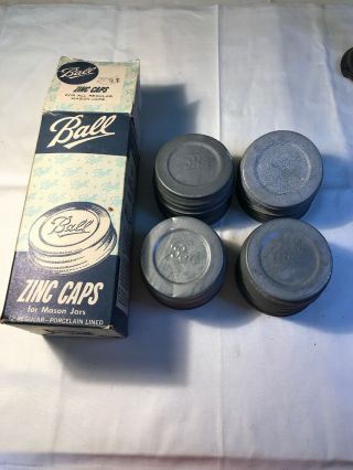 Vintage Zinc Lids For Ball Mason Jars Of 12