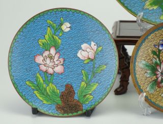 Group of FOUR Japanese Cloisonne Dish Plate 20th Century 3
