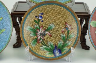 Group of FOUR Japanese Cloisonne Dish Plate 20th Century 4