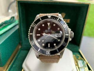 Rare Unpolished 1989 Rolex 16610 Submariner Watch Box & Paper One Owner