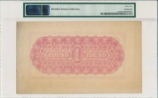 Bank of Nassau Bahamas 1 Pound ND (1870) Specimen.  Rare PMG 62 2
