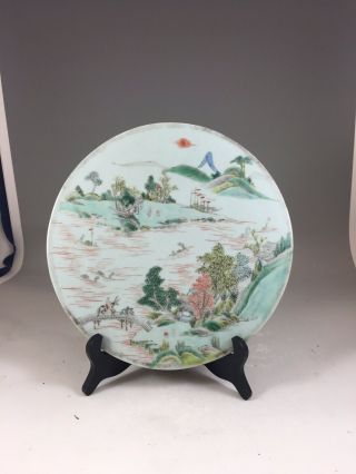 19th Century Chinese Famille Verte Porcelain Plaque