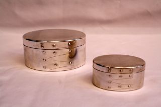 Magnificent 2p Tiffany & Co Sterling Silver Boxes With Bag & Boxes