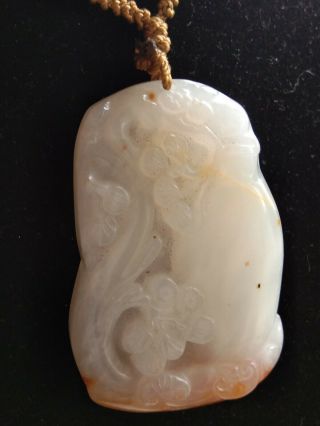 Vintage Chinese Carved Jade Or Hardstone Pendant