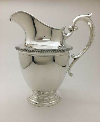 Fine Us Sterling Silver Water Pitcher 723 Grams 23.  25 Toz