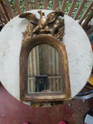 Vintage Federal Eagle Mirror Carved Wood Gold Gilt