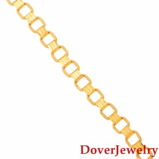 Estate Chinese 20K Yellow Gold Square Link Chain Bracelet 11.  8 Grams NR 3
