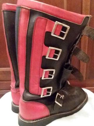 Rare,  Vintage Motocross Boots Vibram Made In Italy Size 10 - D Red & Black