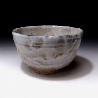 SN1: Vintage Japanese Pottery Tea Bowl,  Karatsu Ware with wooden box 3
