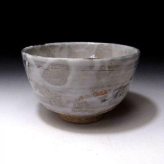 SN1: Vintage Japanese Pottery Tea Bowl,  Karatsu Ware with wooden box 5