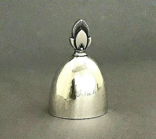 Sterling Silver Dinner Bell Georg Jensen Handmade Hammered Cactus Pattern 148