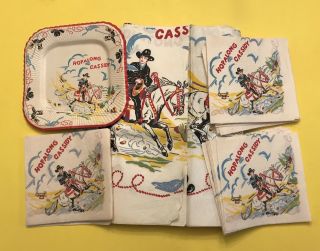 1950s Hopalong Cassidy Birthday Party Decorations Tablecloth Napkins Plate