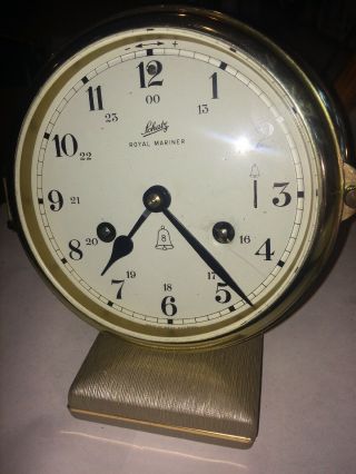 Schatz Royal Mariner Vintage German 8 Day Marine Ships Bell Clock Running