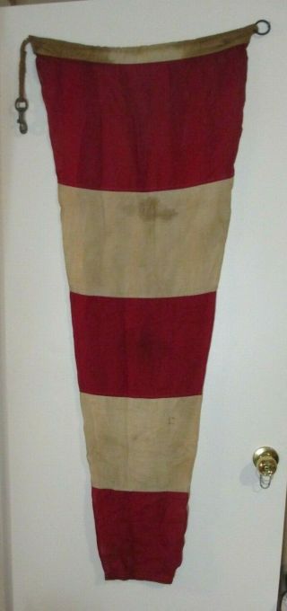 Antique Vintage Ww2 Nautical Signaling Flag Answering Pennant Dated 1943