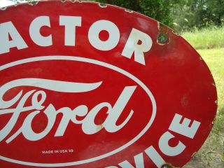 VINTAGE 1959 FORD TRACTOR SALES - SERVICE PORCELAIN ENAMEL DEALERSHIP SIGN 4