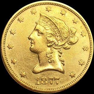 1877 - S $10 Gold Eagle Liberty Head Borderline Uncirculated Bu Ms No Res Rare